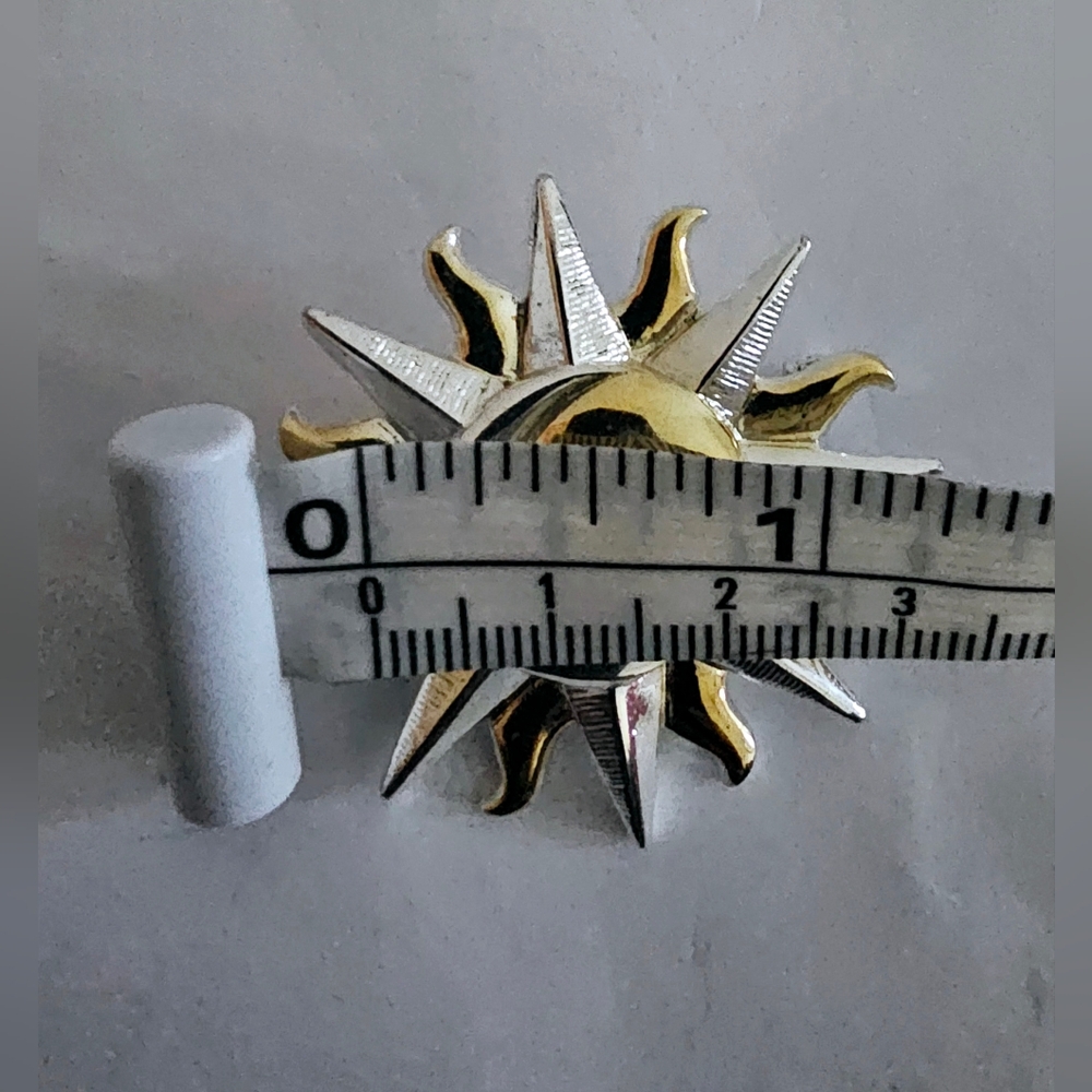 Anne Klein silver moon gold sun faces brooch classic all American luxury - Picture 3 of 5